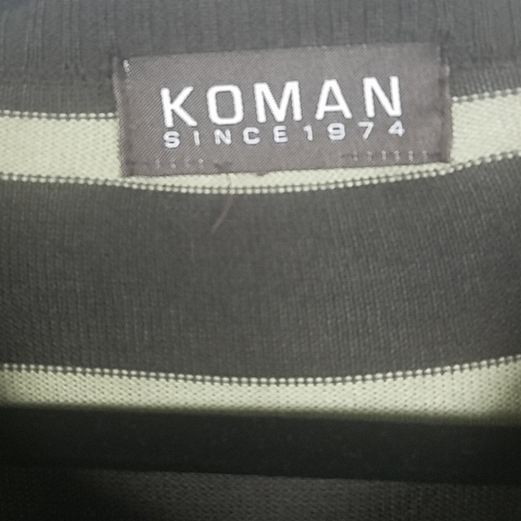 KOMAN, Men's Sweater, brown beige stripes,  size L - Picture 3 of 5